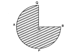 In fig., APB and AQP are semi-circles, and AO = OB if the perimeter of the figure is 47 cm, find the area of the shaded region (use pi = (22)/(7))