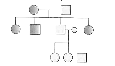 In the following pedigree chart, state if the trait is autosomal dominant, autosomal recessive or sex linked . Give a reason for your answer.