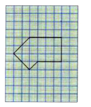 Find the area of the figure given below. Each grid measures 1 cm^(2)