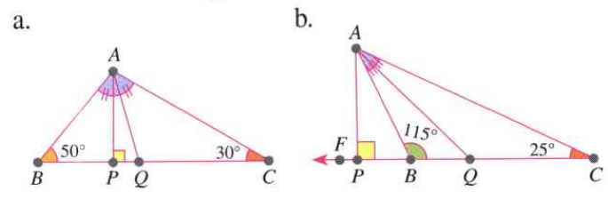 In DeltaABC,APbotBC and AQ is the angle bisector of angleBAC. Find anglePAQ.