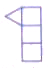 Given is an incomplete net of a triangular prism. Complete it in three different ways.