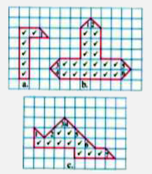 Find the area of each of the given shapes.