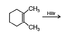 Two products formed by addition of HBr to 1,2-dimethyl cyclohexene