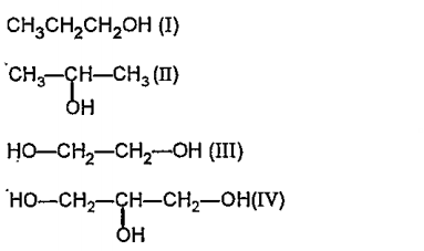 The correct boiling point order of the following alcohols is