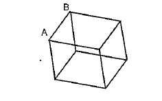 The effective resistance between A and B in the figure is 7/12Omega if each side of the cube has 1Q resistance. The effective resistance between the same two points, when the link AB is removed, is