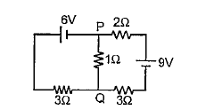 In the circuit shown, the current in the 1Omega resistor is