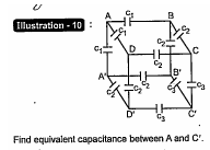 Find equivalent capacitance between A and C' .