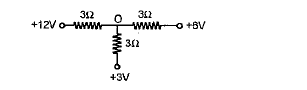 In the figure shown, the potential of the junction O is