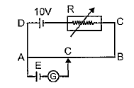 Figure shows a potentiometer in which R is variable resistance. AB is uniform wire of length 100cm having resistance r. In an experiment R = 0 then null deflection is at 30 cm from A and for R = x null deflection is at 60 cm from A. The value of x is