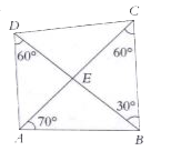 In the given figure ABCD is a quadrilateral  angle ADB = 60^(@), angle BAC = 70^(@) , angle DBC = 30^(@), and angle ACB = 60^(@).