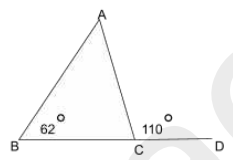 In the given figure, the measure of angle BAC is:   दी गयी आकृति में, कोण BAC का
मान क्या होगा ?