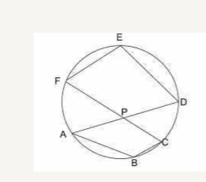 In the following figure, if angles angle ABC = 95^@, angle FED =115^@ (not to scale). Then the angle angle APC is equal to:  
निम्नलिखित आकृति में, यदि कोण angle ABC = 95^@, angle FED =115^@ (पैमाने के अनुसार नहीं ) है, तो कोण APC का मान क्या होगा ?