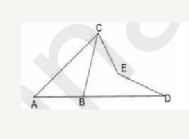 If in the given figure, angle ACB+ angle BAC = 80^@, angle BDE = 35^@ ,angle BCE = 45^@ , then the marked angle angle CED is:  
दी गयी आकृति में,angle ACB+ angle BAC = 80^@, angle BDE = 35^@ ,angle BCE = 45^@ है, तो चिन्हित कोण CED का मान ज्ञात कीजिए।