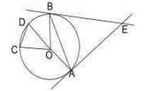 In the following figure (not to scale), at the centre O, if the chord AB subtends double theangle that is subtended by chord CD and the angle angle AEB = 2 angle AOB, then angle COD is equal to:   निम्नलिखित आकृति(यह पैमाने के अनुसार नहीं है) में, केंद्र  O पर, यदि जीवा AB, जीवा CD की तुलना में अंतरित किये गए कोण की तुलना में दोगुना कोण अंतरित करती है और कोण  angle AEB = 2 angle AOB है, तो  angle COD किसके  बराबर है?