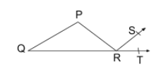 In the given figure, PQR is a triangle in which angle P : angle Q: angle R=3:2:1, and PR is perpendicular to RS. What will be the measure of angle TRS?