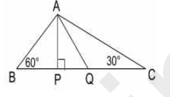 In the given figure, AP is perpendicular to the BC, and AQ is the bisector of angle A. What will be the measure of angle PQA?