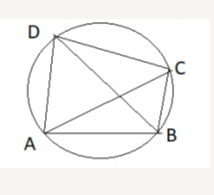 A cyclic Quadrilateral ABCD is such that AB=BC, AD=DC and AC and BD intersect at O. If angle CAD= 46^@, then the measure of angle AOB is equal to:   एक चक्रीय चतुर्भुज ABCD इस प्रकार है की AB = BC, AD = DC और AC और BD पर O पर प्रतिच्छेदित करती है । यदि   angle CAD= 46^@ है, तो angle AOB  का माप है: