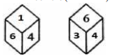 Two different positions of a dice are shown below. Which number will appear on the face opposite number 1?  
एक पासे की दो अलग-अलग अवस्थाएं दिखाई गयी हैं | संख्या 1 के विपरीत फलक पर कौन सी संख्या होगी ?
