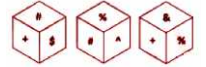 Three different positions of the same dice are shown. Which symbol will be on the face opposite to the one having ‘&’?   एक ही पासे की तीन अलग-अलग अवस्थाएं दिखाई गयी हैं | प्रतीक & के विपरीत फलक पर कौन सा प्रतीक आएगा ?