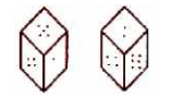 The different positions of the same dice are shown. How many dots will be on the top if four dots are at the bottom?  
एक ही पासे की तीन अलग-अलग अवस्थाएं दी गयी हैं | यदि तल पर चार बिंदु हैं, तो शीर्ष पर कितने बिंदु होंगे ?