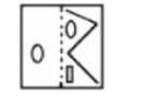 A figure of transparent sheet with a pattern is given below. Figure out from amongst the four options as to how the pattern would appear when the transparent sheet is folded at the dotted line.