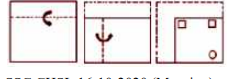 The sequence of folding a piece of paper and the manner in which the folded paper has been cut is shown in the following figures. How would this paper look when unfolded?   एक कागज को तह लगाने और उसे काटने का क्रम दिया गया है | तह को खोलने पर कागज निम्नलिखित विकल्पों में से कैसा दिखेगा ?