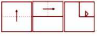 The sequence of folding a piece of paper and the manner in which the folded paper has been cut is shown in the following figures. How would this paper look when unfolded?   एक कागज को तह लगाने और उसे काटने का क्रम दिया गया है | तह को खोलने पर कागज निम्नलिखित विकल्पों में से कैसा दिखेगा ?