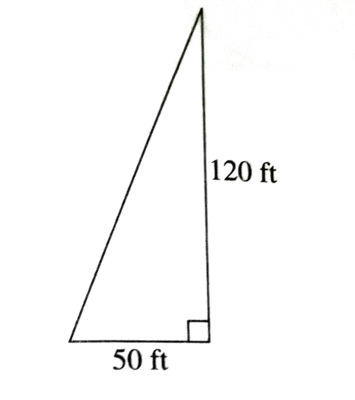 Greg is making a triangular sail for a boat , shaped like a right triangle and shown below .      Sail material costs $8.99 for 150 square feet . If the material can be purchased in any quantity , which of the following is closest to the cost in dollars of the material needed to fill the area of the sail as shown ?