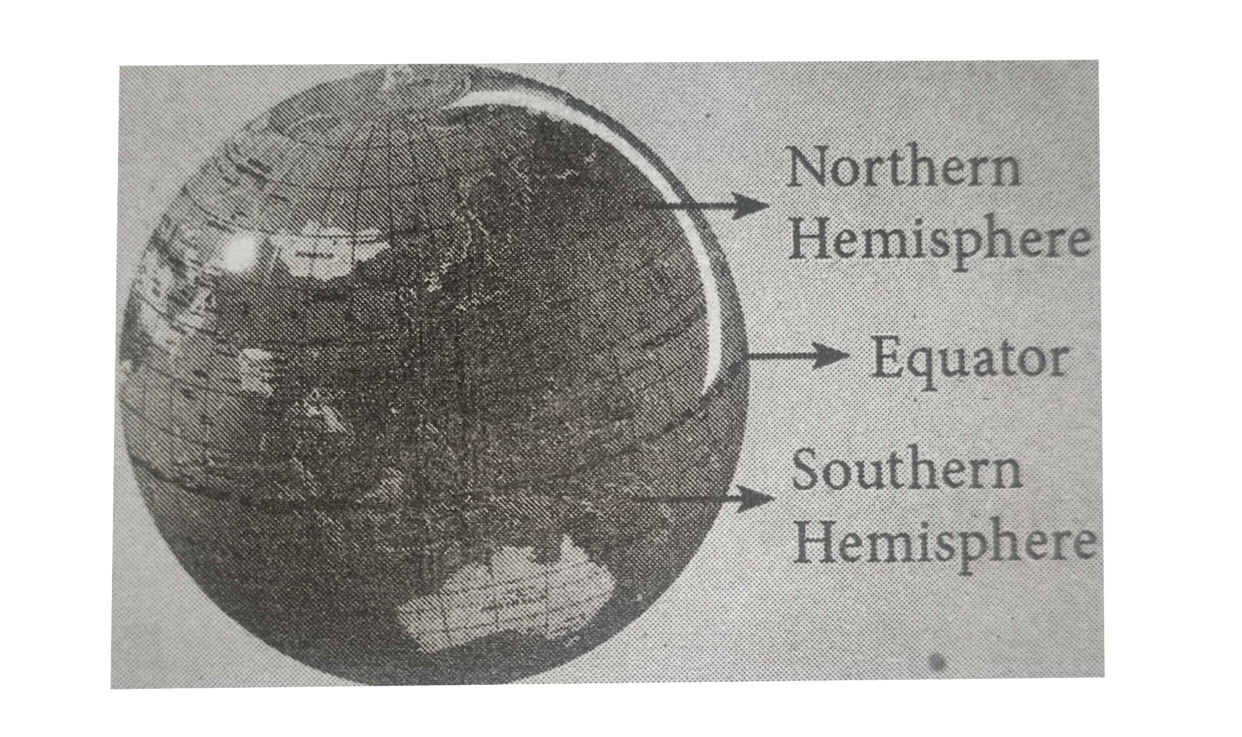 Using a globe list any two countries in the northern and southern hemispheres.