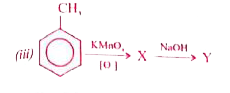 Identify X and Y   (i) C6H5MgBr + CO2 to X overset(H2O) to Y   (ii) C6H5COOCOC6H5 + H2O to X overset(CH3COCl) to Y