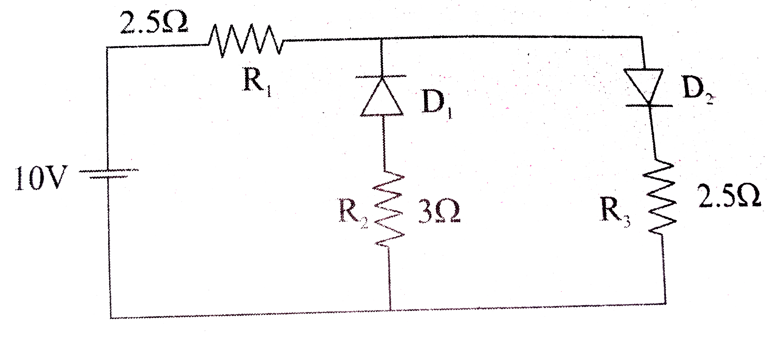 The Circuit Shown In The Figure Has Two Oppositely Connected Ideal Diodes Connected In Parallel 