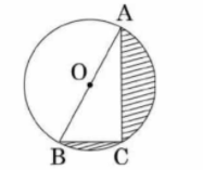 In fig. O is the center of a circle such that diameter AB=13cm and AC= 12 cm. BC is joined. Find the area of the shaded region.