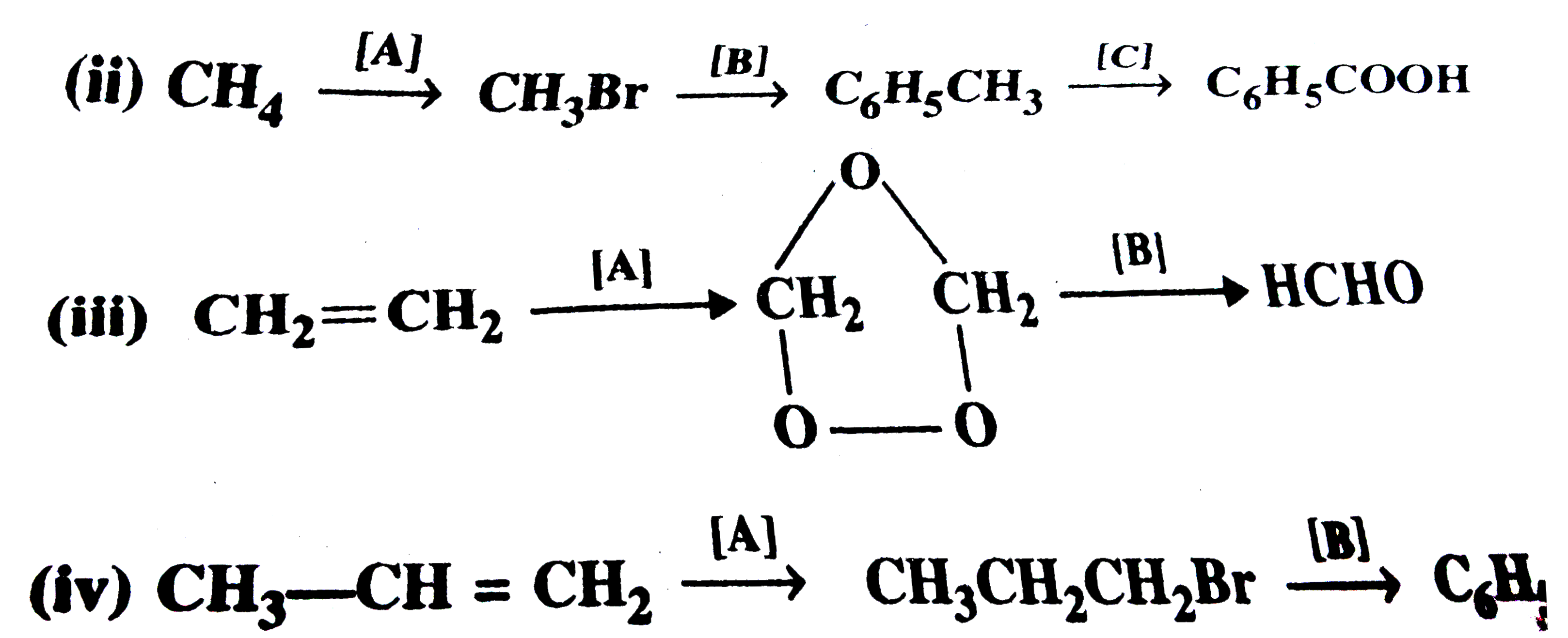 Supply the  reagents  in the  following  sequence  of reations :