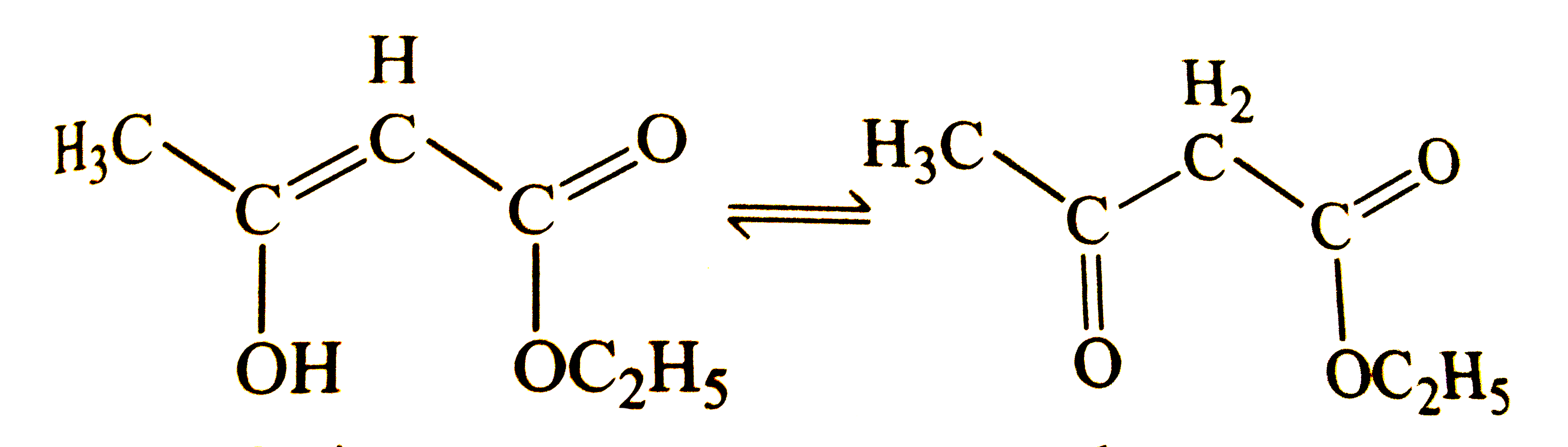 The enolic form of ethyl acetoacetate as shown below has