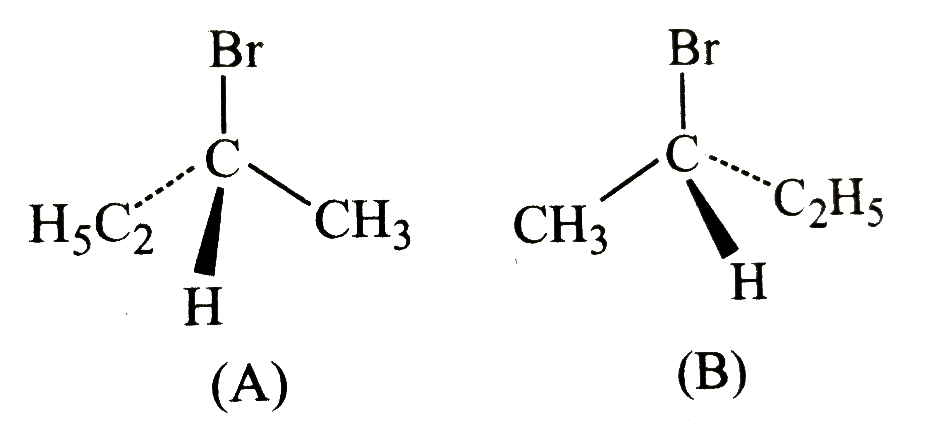 The addition of HBr to 1-butene gives a mixture of products A , B and C        underset