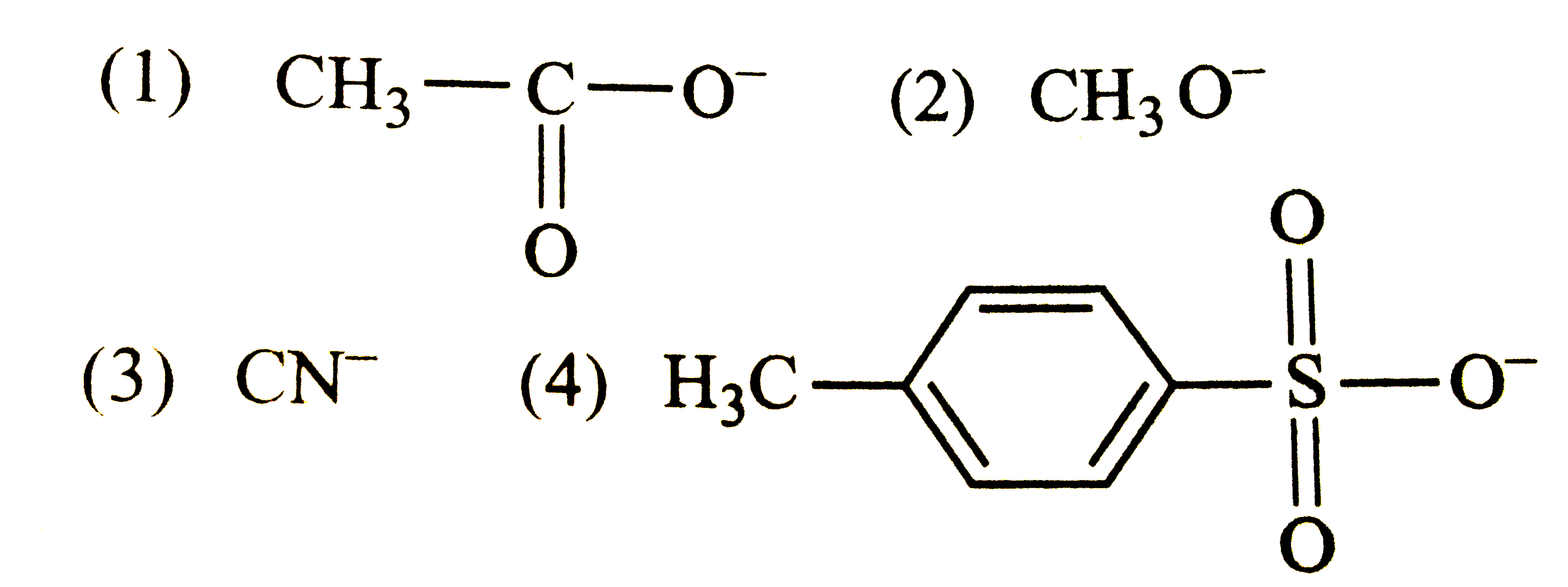 The decreasing order of nucleophilicity among the nucleophiles    is