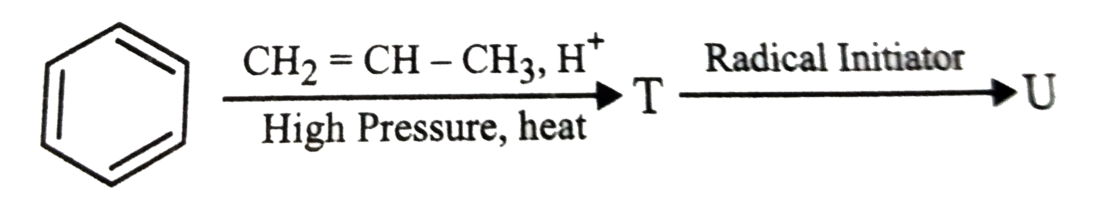 The major product U in the following reactions is