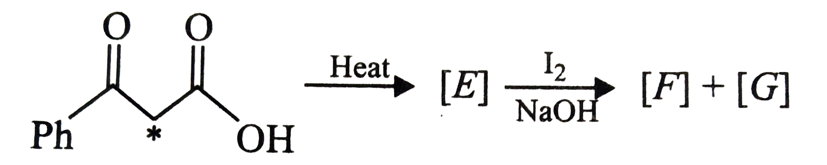 In the following reaction, the correct structures of E,F and G are