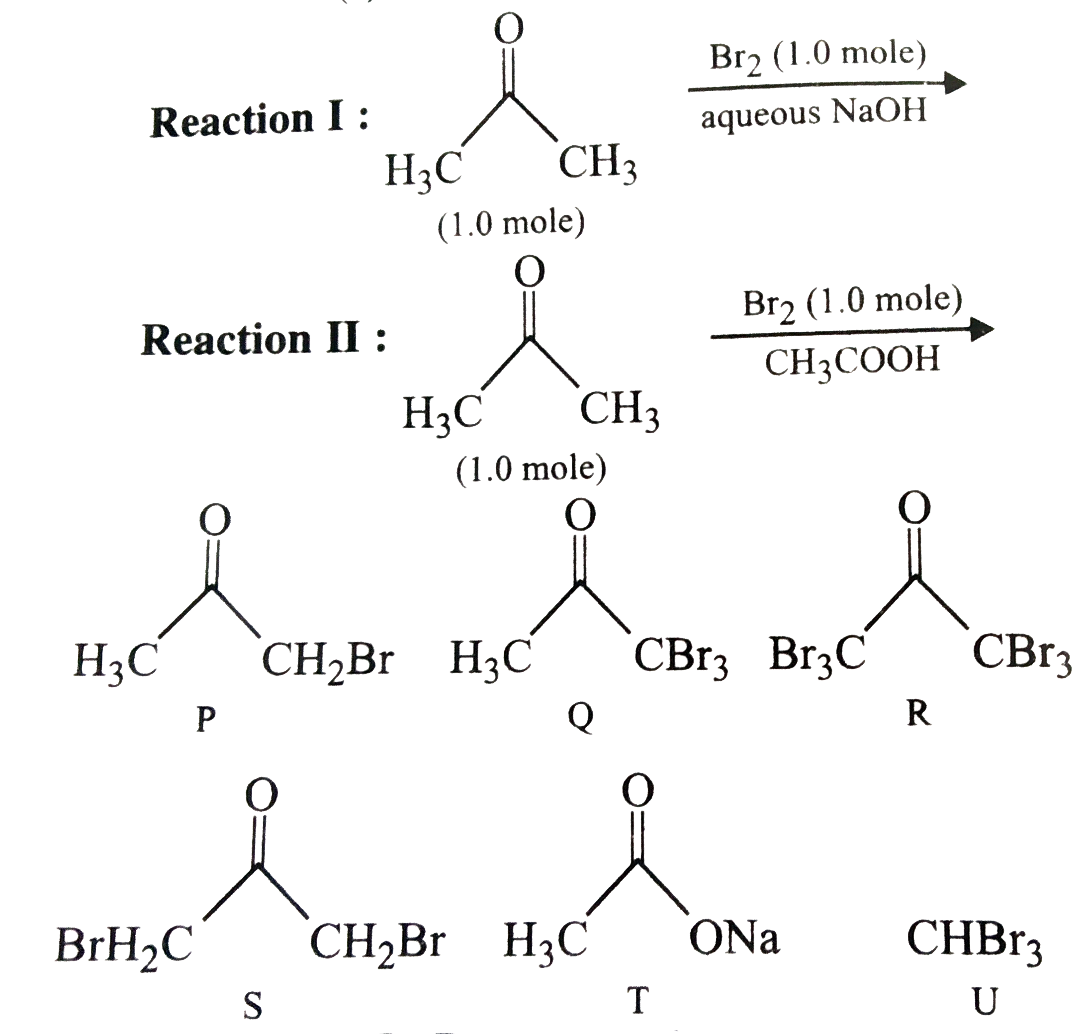 After completion of reaction (I and II), the organic compound(s) in the reaction mixture is (are)