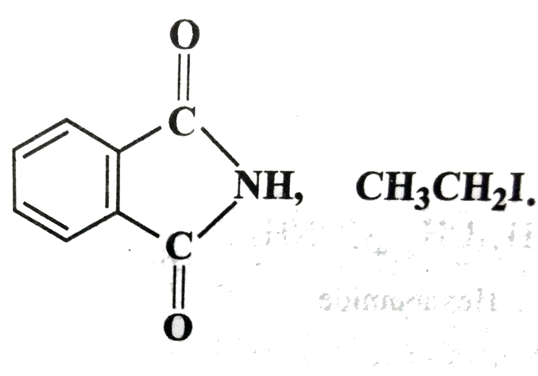 Write arrowhead equations for the preparation of CH(3)CH(2)NH(2) from the following substances:   ethanolic KOH,