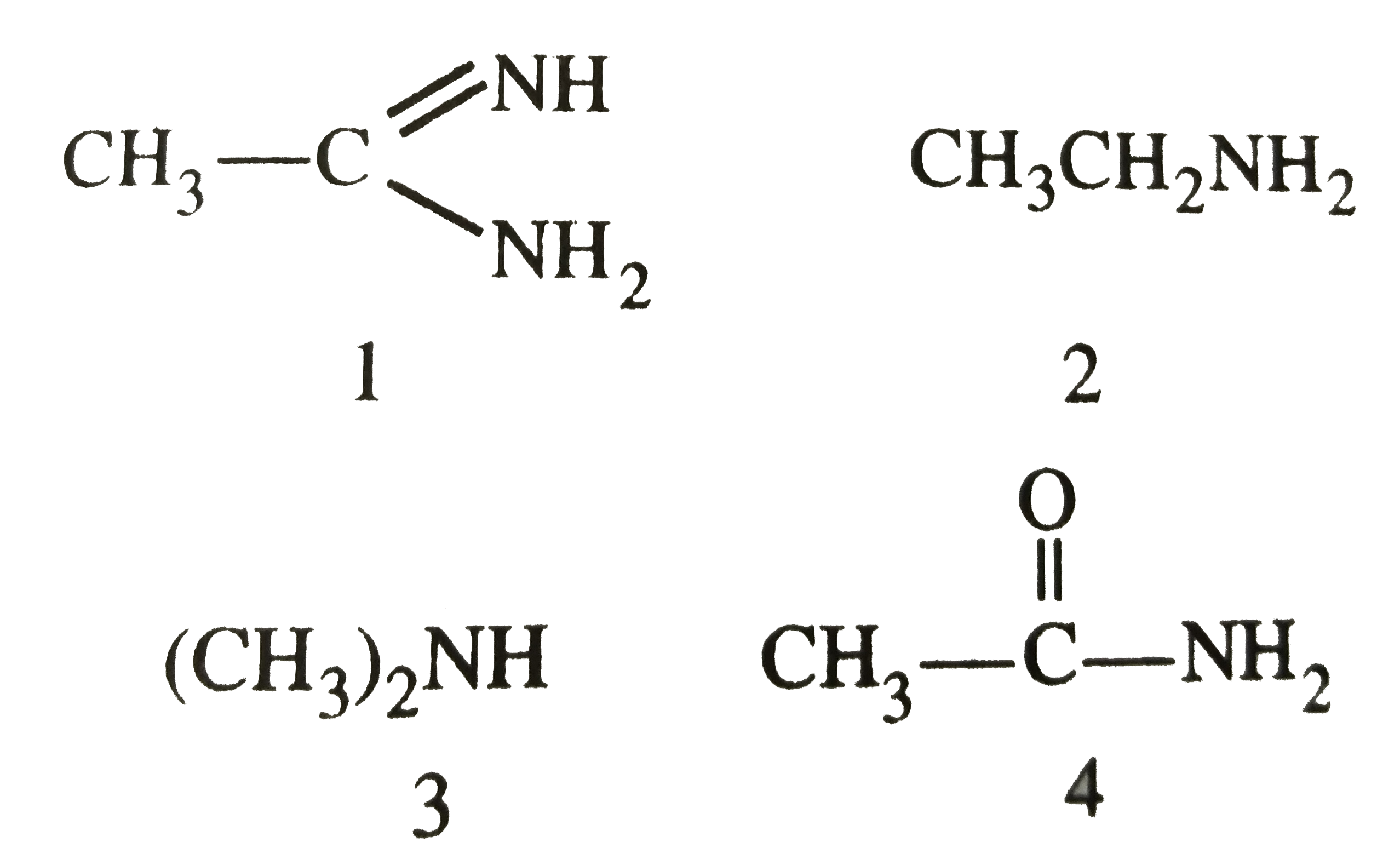 The correct order of basicities of the following compounds is