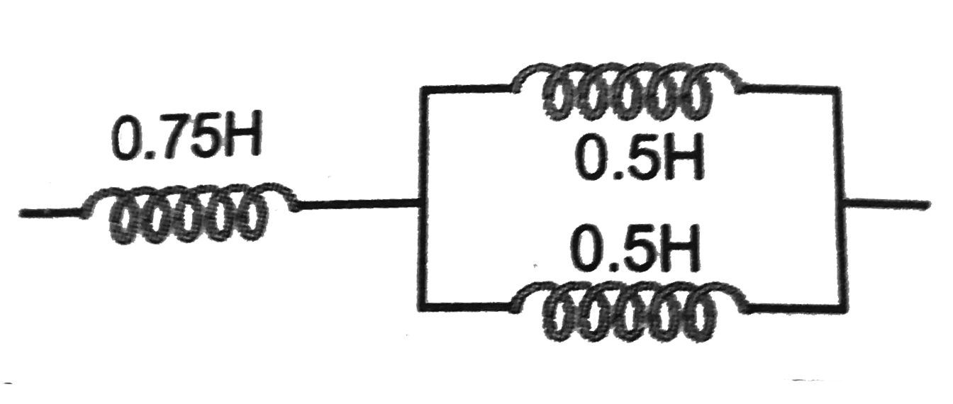 Three inductances are connected as shown in figure. Calculate the resultant inductance.