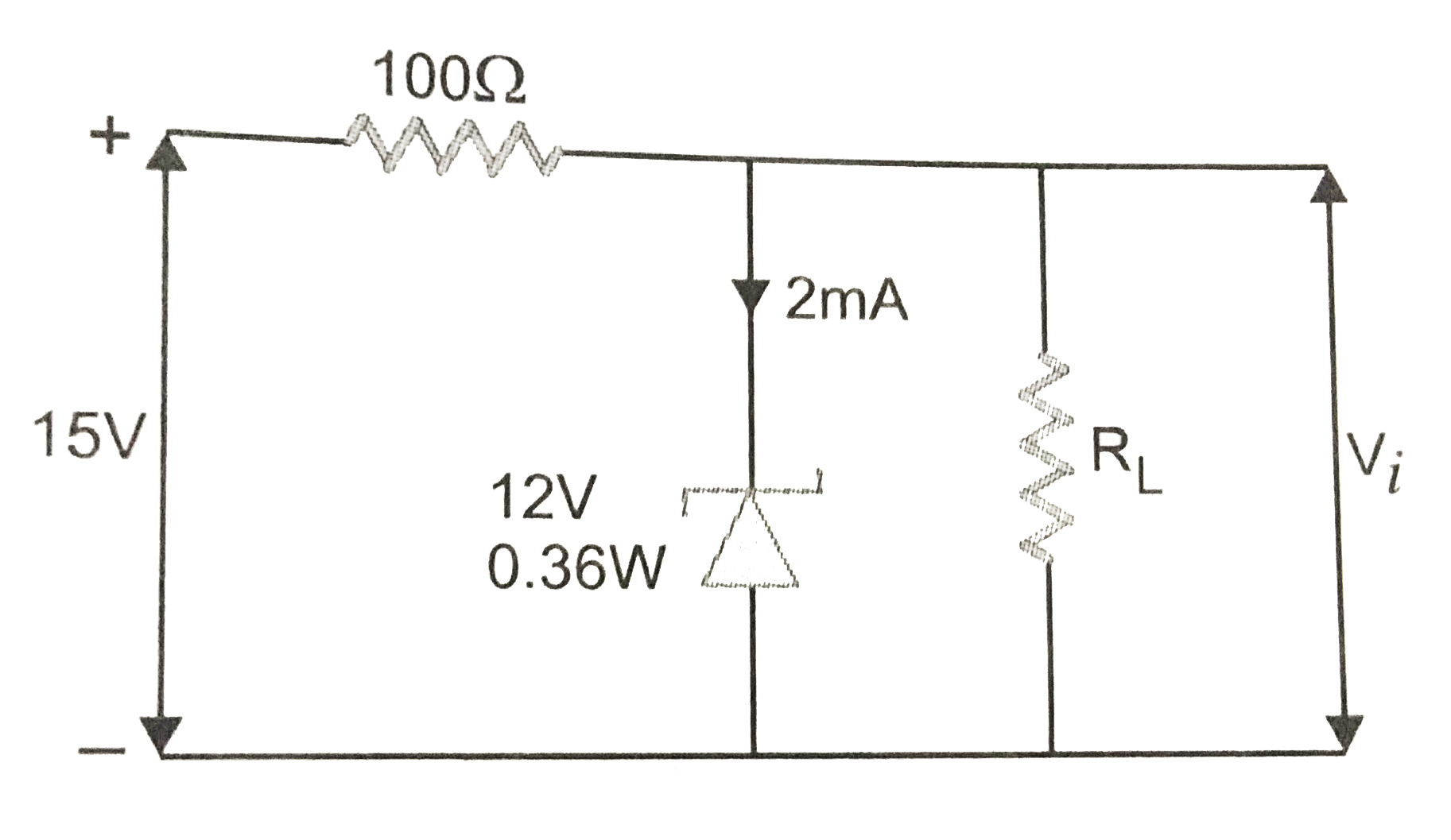 In the circuit Fig., what is the range over which the load resistance can be varied?