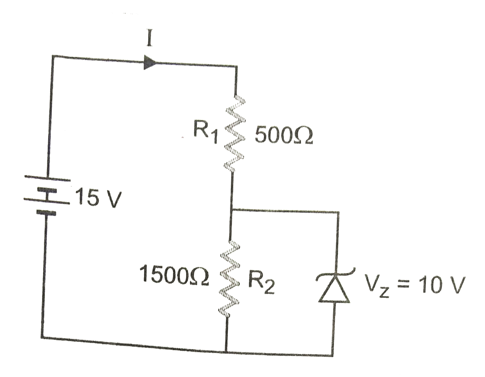 In the circuit, Fig The current through the zener diode is