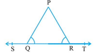 In Fig. 6.15, angle PQR = angle PRQ, then prove that angle PQS = angle PRT.