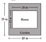 Mrs. Kaushik has a square plot with the Bmeasurement as shown in the figure. She wants to construct a house in the middle of the plot. A garden is developed around the house. Find the total cost of developing a garden around the house at the rate of Rs 55 per m^2.