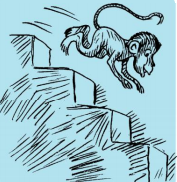A water tank has steps inside it. A monkey is sitting on the topmost step(i.e., the first step). The water level is at the ninth step.      He jumps 3 steps down and then jumps back 2 steps up. In how many jumps will he reach the water level?