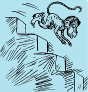 A water tank has steps inside it. A monkey is sitting on the topmost step(i.e., the first step). The water level is at the ninth step.     After drinking water, he wants to go back. For this, he jumps 4 steps up and then jumps back 2 steps down in every move. In how many jumps will he reach back the top step?
