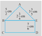 Find the perimeter of      the rectangle BCDE in this figure.