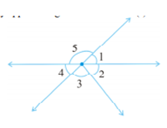 Indicate which pairs of angles are:   Vertically opposite angles.